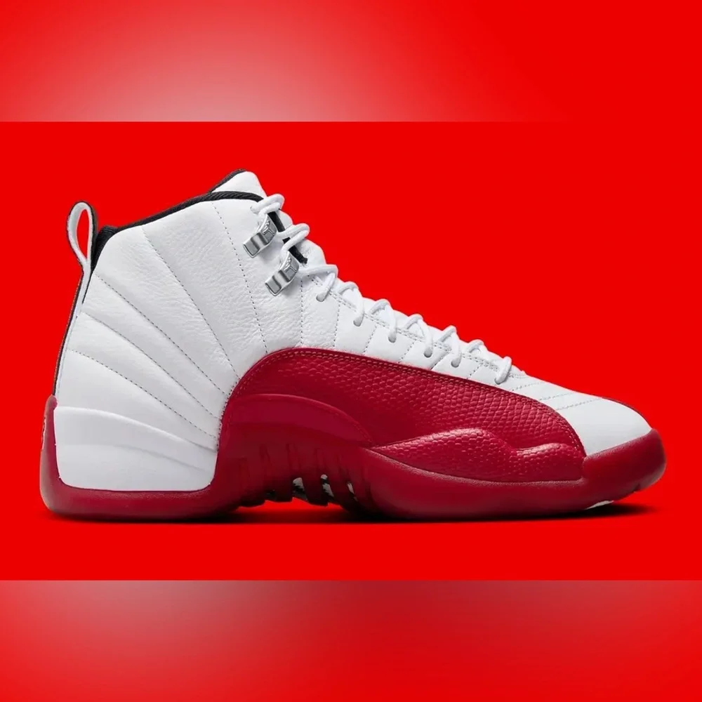 AIR RETRO JORDAN 12 CHERRY white black varsity red CT8013-116 size 8 - 14 - Picture 7 of 10